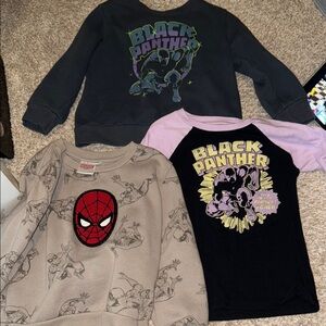 Marvel Kids' Black Panther and Spider-Man long sleeve bundle